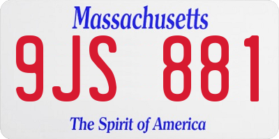 MA license plate 9JS881