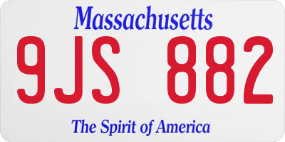 MA license plate 9JS882