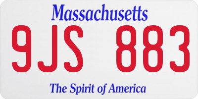 MA license plate 9JS883