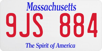 MA license plate 9JS884