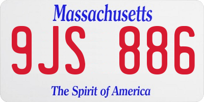 MA license plate 9JS886