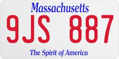 MA license plate 9JS887