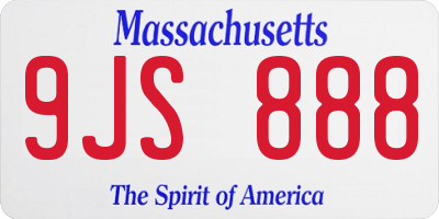 MA license plate 9JS888