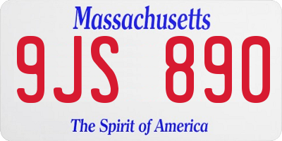 MA license plate 9JS890
