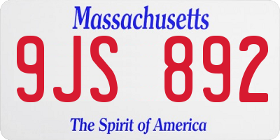 MA license plate 9JS892