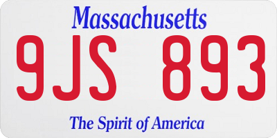 MA license plate 9JS893