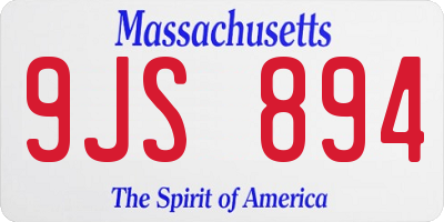 MA license plate 9JS894