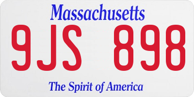 MA license plate 9JS898