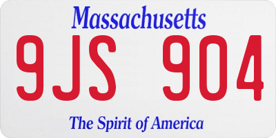 MA license plate 9JS904