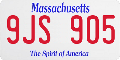 MA license plate 9JS905