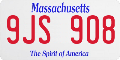MA license plate 9JS908