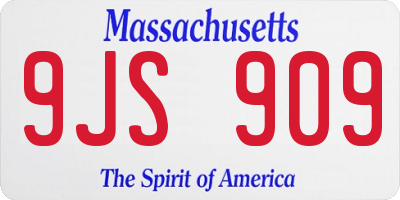 MA license plate 9JS909