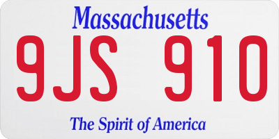 MA license plate 9JS910