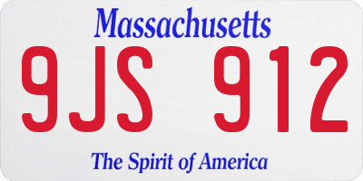 MA license plate 9JS912