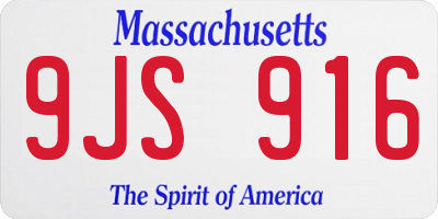 MA license plate 9JS916