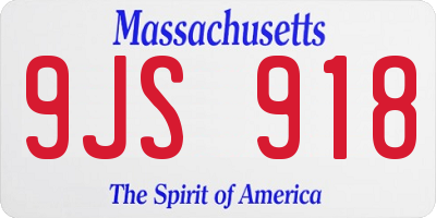 MA license plate 9JS918