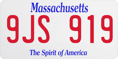 MA license plate 9JS919