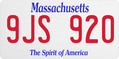 MA license plate 9JS920