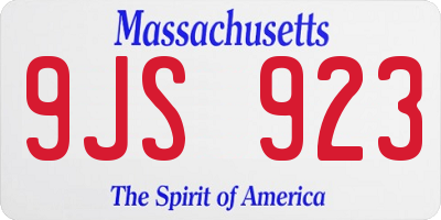 MA license plate 9JS923