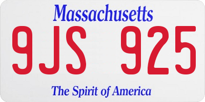 MA license plate 9JS925