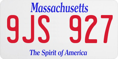 MA license plate 9JS927