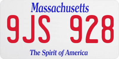 MA license plate 9JS928
