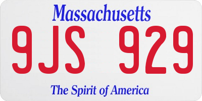 MA license plate 9JS929