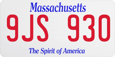 MA license plate 9JS930
