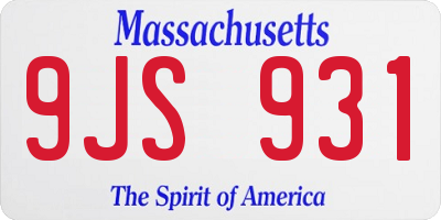 MA license plate 9JS931