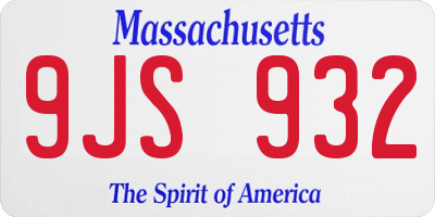 MA license plate 9JS932