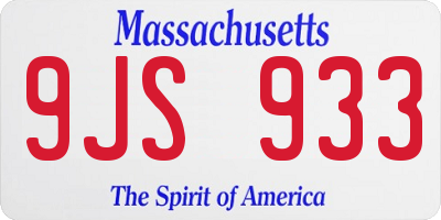 MA license plate 9JS933
