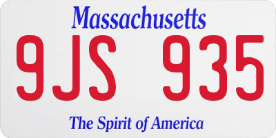 MA license plate 9JS935