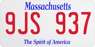 MA license plate 9JS937