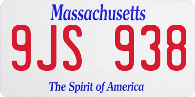 MA license plate 9JS938