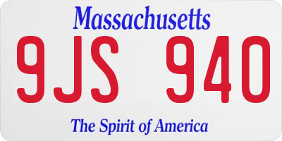 MA license plate 9JS940