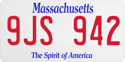 MA license plate 9JS942