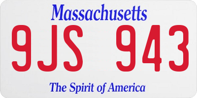 MA license plate 9JS943
