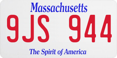 MA license plate 9JS944