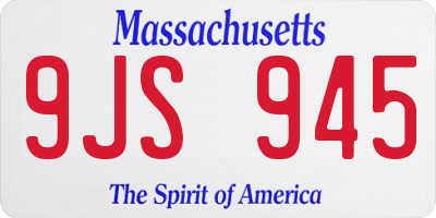 MA license plate 9JS945