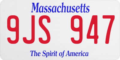 MA license plate 9JS947
