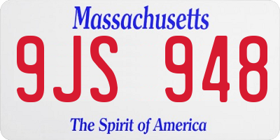 MA license plate 9JS948