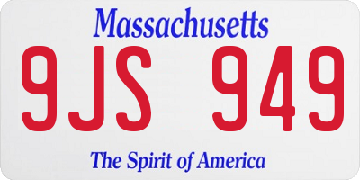 MA license plate 9JS949
