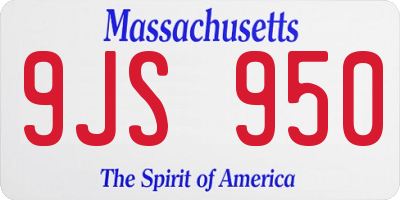MA license plate 9JS950