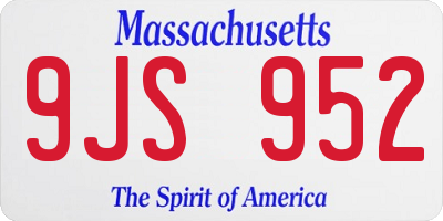 MA license plate 9JS952