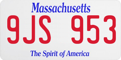 MA license plate 9JS953