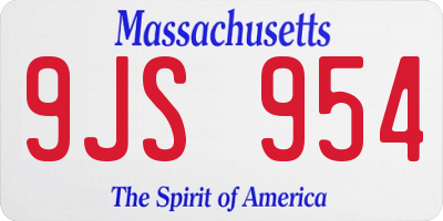 MA license plate 9JS954