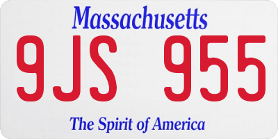 MA license plate 9JS955