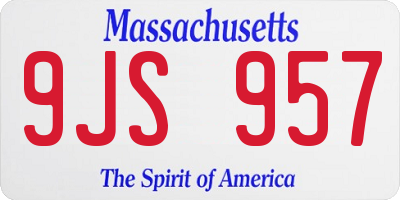 MA license plate 9JS957