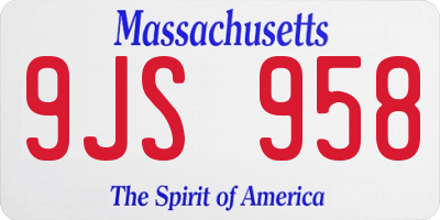 MA license plate 9JS958