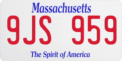 MA license plate 9JS959